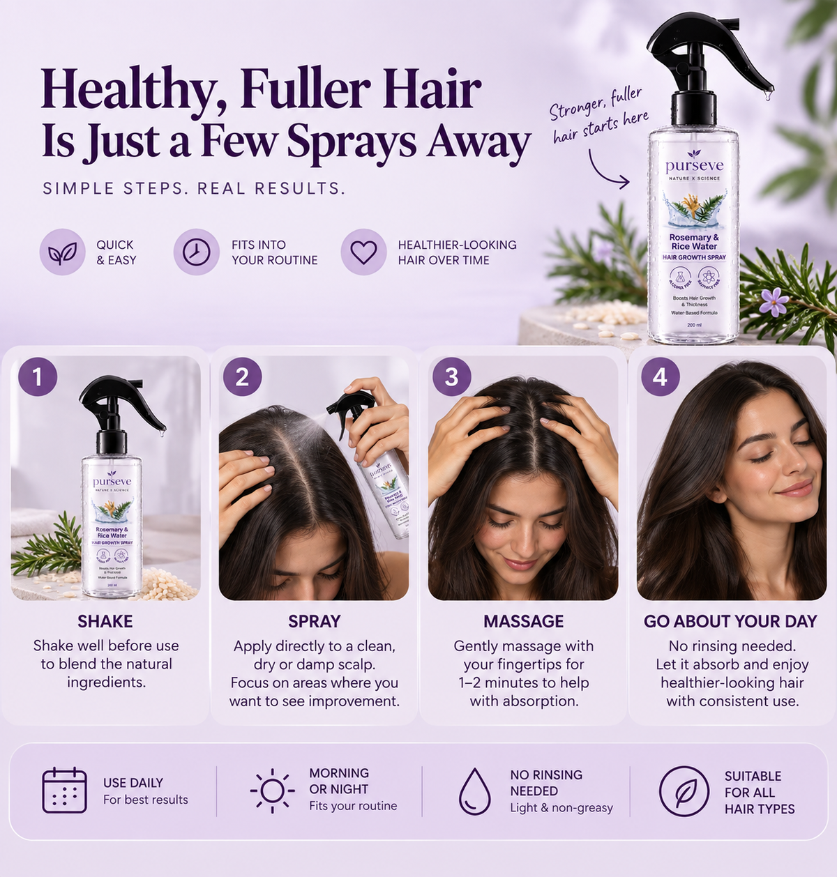 Rosemary & rice water hair growth extract